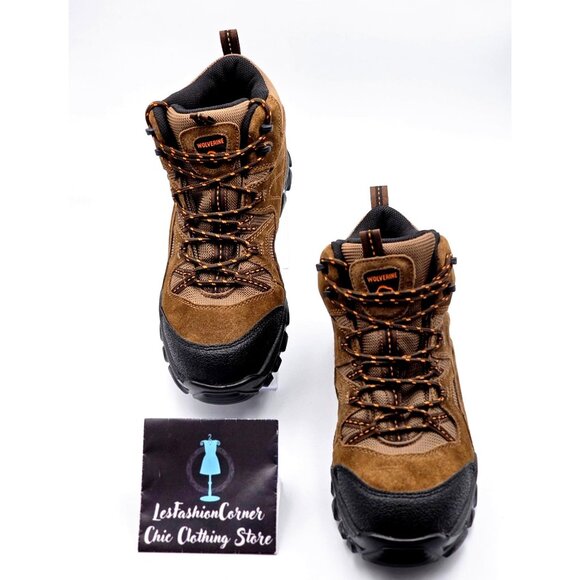 NWOB Wolverine Men's Brown Leather Hiking Waterproof Steel-Toe Boots Sz 12M 387 - Picture 3 of 15